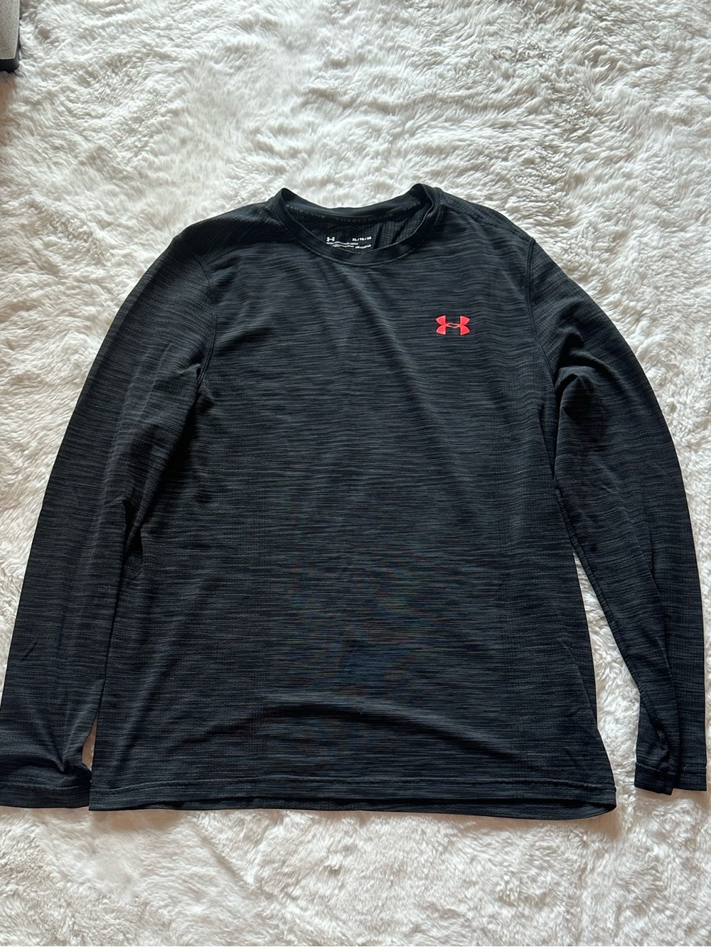 Under Armour Black Long-Sleeve Performance Tee with Pink Logo